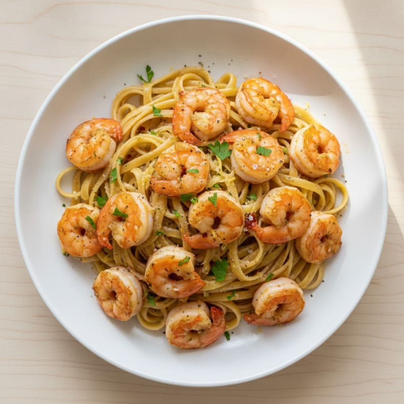 Garlic Butter Shrimp Scampi with Linguine