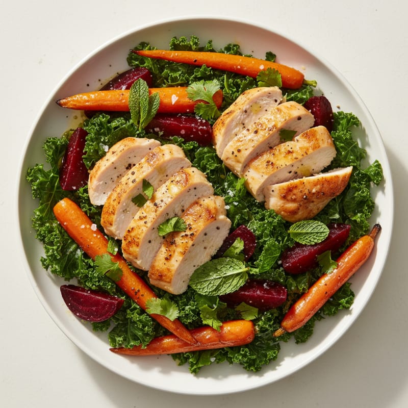 Chicken and Roasted Root Vegetable Salad