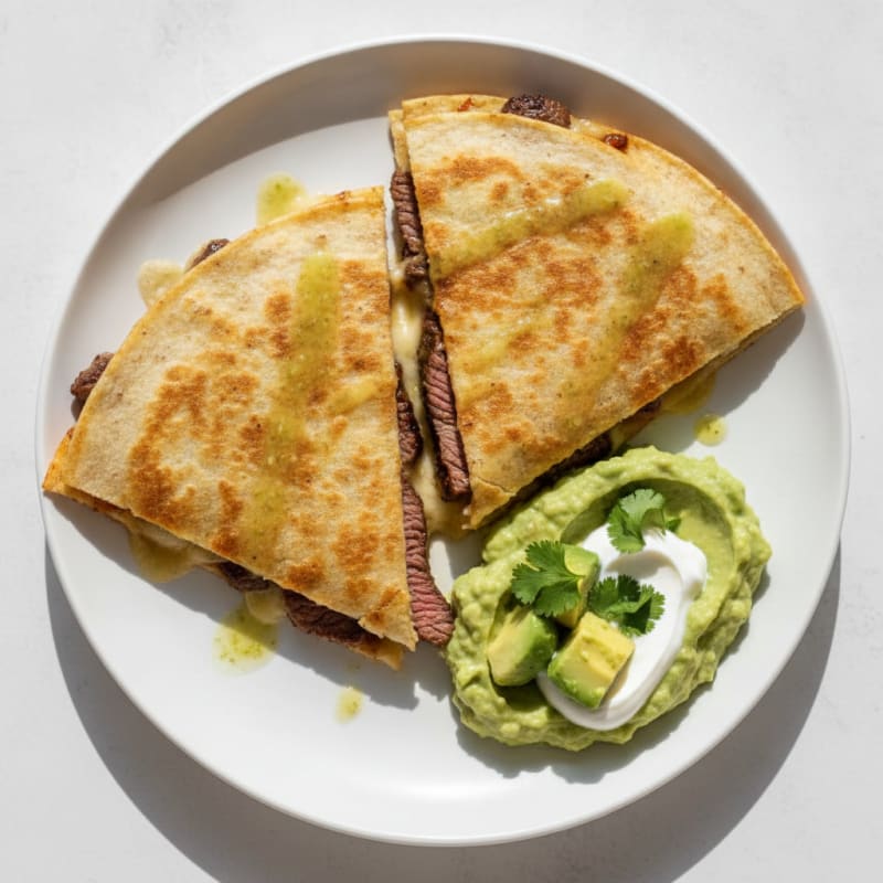 Carne Asada Quesadillas with Guacamole