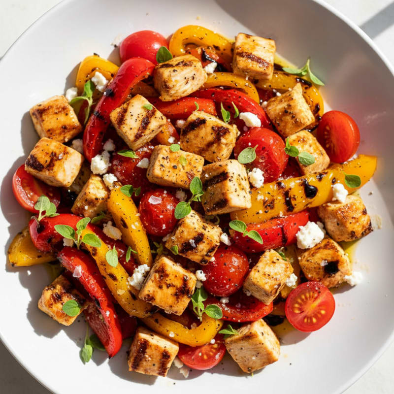 Roasted Bell Pepper and Tomato Salad