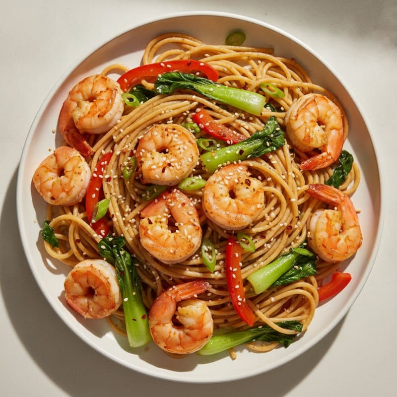 Shrimp and Pasta Noodle Stir-Fry