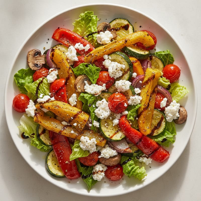 Goat Cheese Salad with Roasted Vegetables