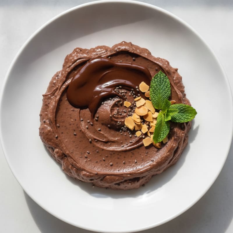 Silky Chocolate Protein Pudding with Chia Seeds