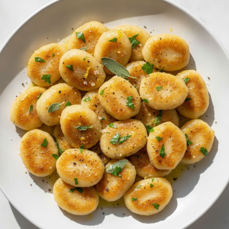 Ricotta Gnocchi with Lemon-Herb Butter Sauce