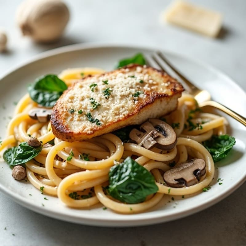 Healthy Creamy Truffle Mushroom Pasta