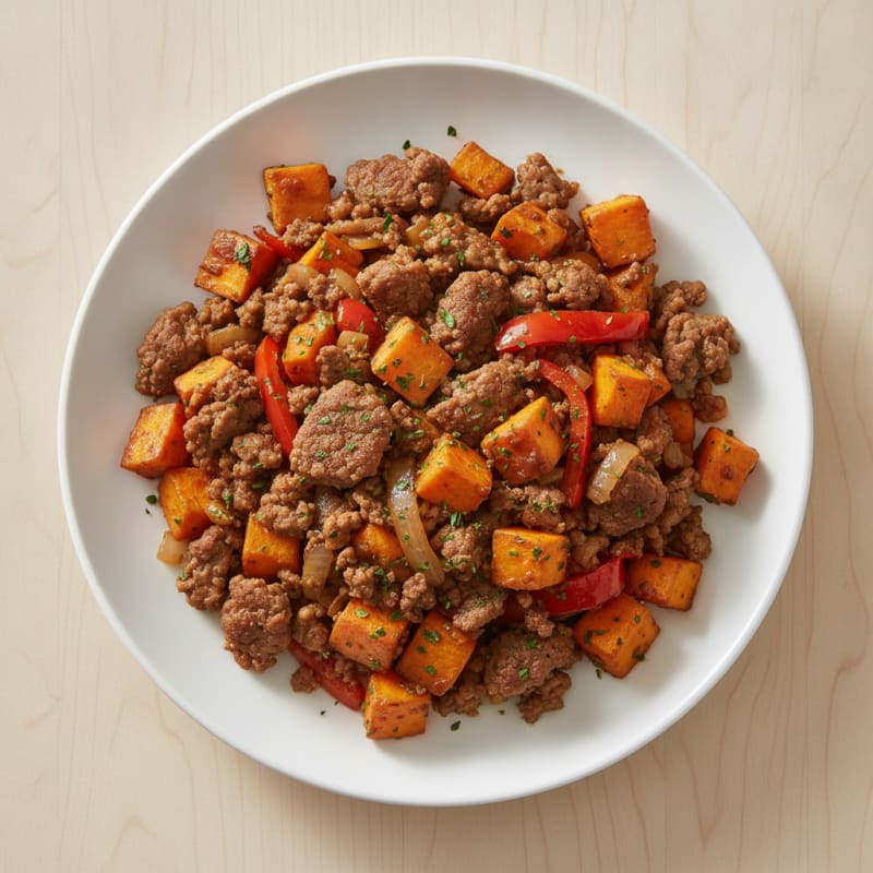Ground Beef and Sweet Potato Hash