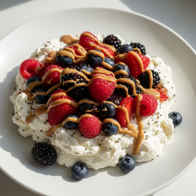 Silky Greek Yogurt Protein Mousse with Mixed Berries