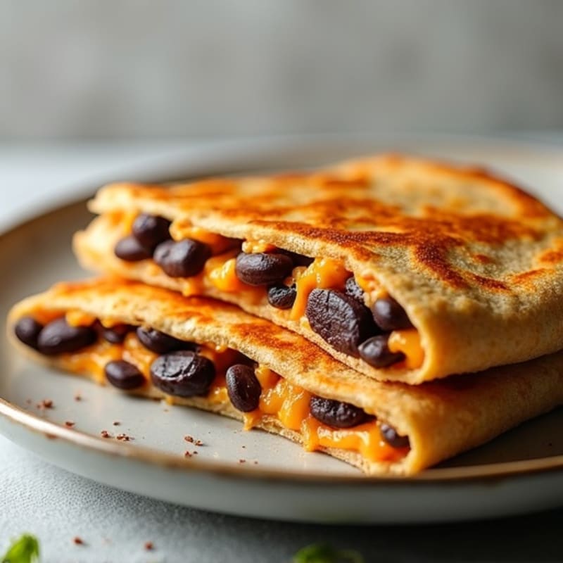 Crispy High-Protein Chicken and Black Bean Quesadilla