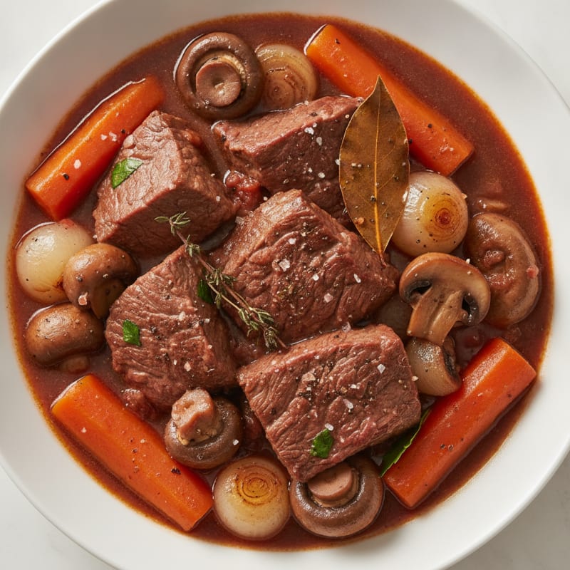 Hearty Beef Bourguignon with Mushrooms