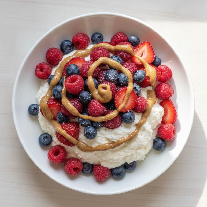 Silky Greek Yogurt Protein Mousse with Mixed Berries