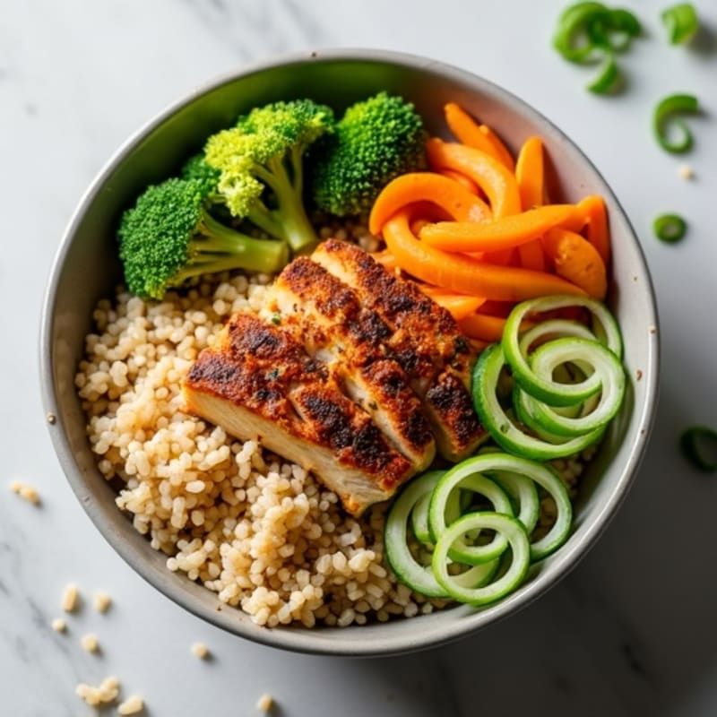 Ginger-Sesame Ground Chicken Rice Bowl
