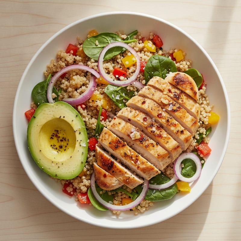 Spicy Chicken and Quinoa Protein Bowl
