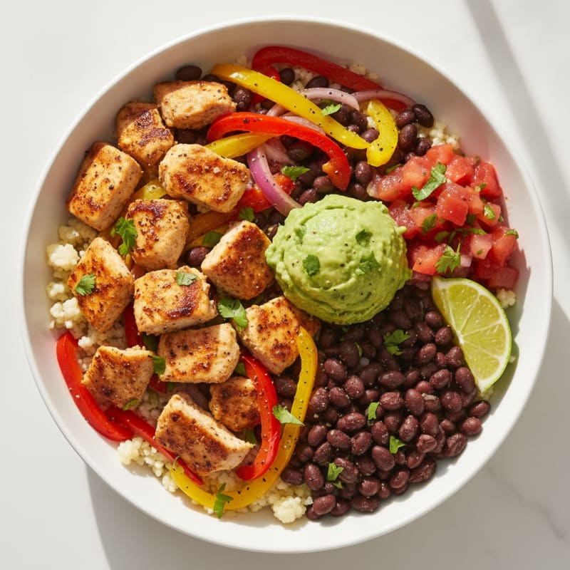 Chicken Burrito Bowl with Black Beans
