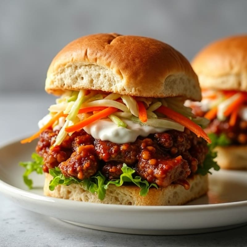 Lean BBQ Pulled Pork Sliders with Crunchy Slaw