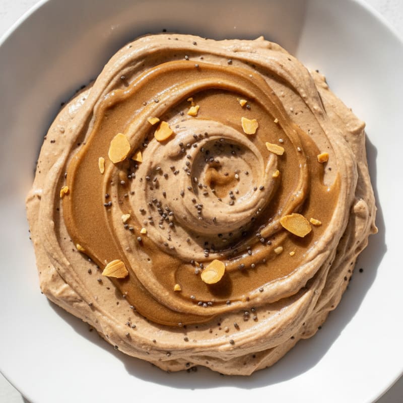 Silky Greek Yogurt Protein Mousse with Almond Butter Swirl