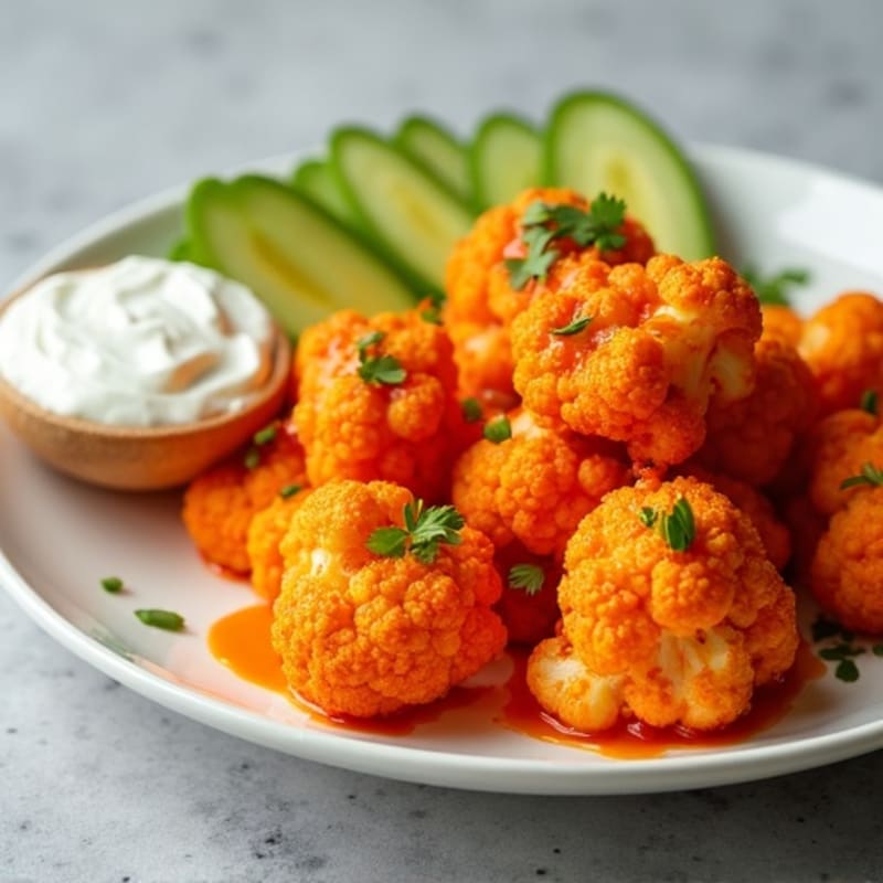 Crispy Buffalo Cauliflower with Creamy Ranch