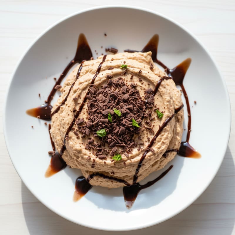 Greek Yogurt Protein Mousse with Dark Chocolate Shavings