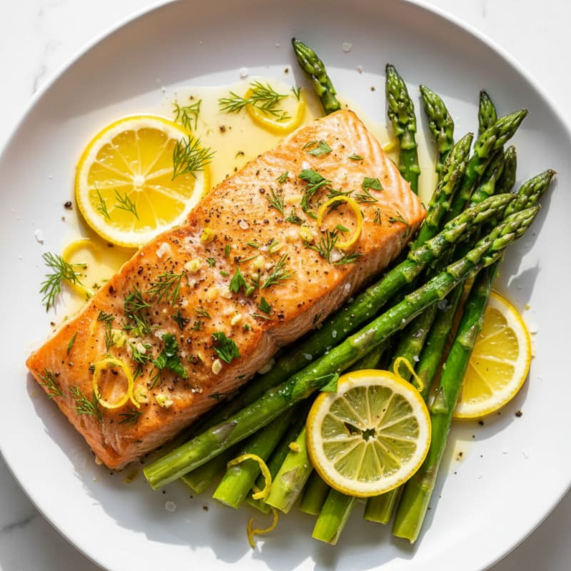 Lemon-Herb Roasted Salmon with Asparagus