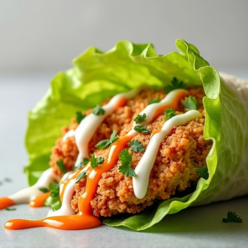 Crispy Buffalo Ranch Chicken Lettuce Wrap
