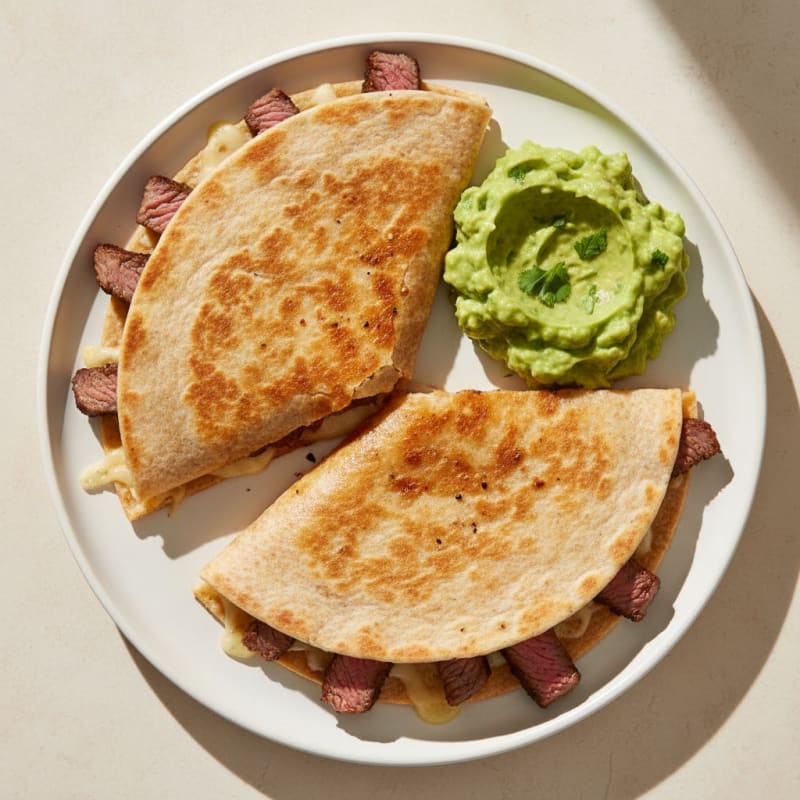 Carne Asada Quesadillas with Guacamole