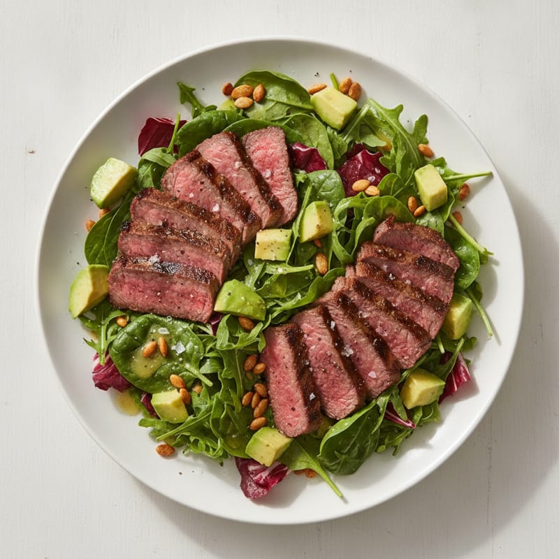 Grilled Flank Steak Salad with Avocado and Pumpkin Seeds