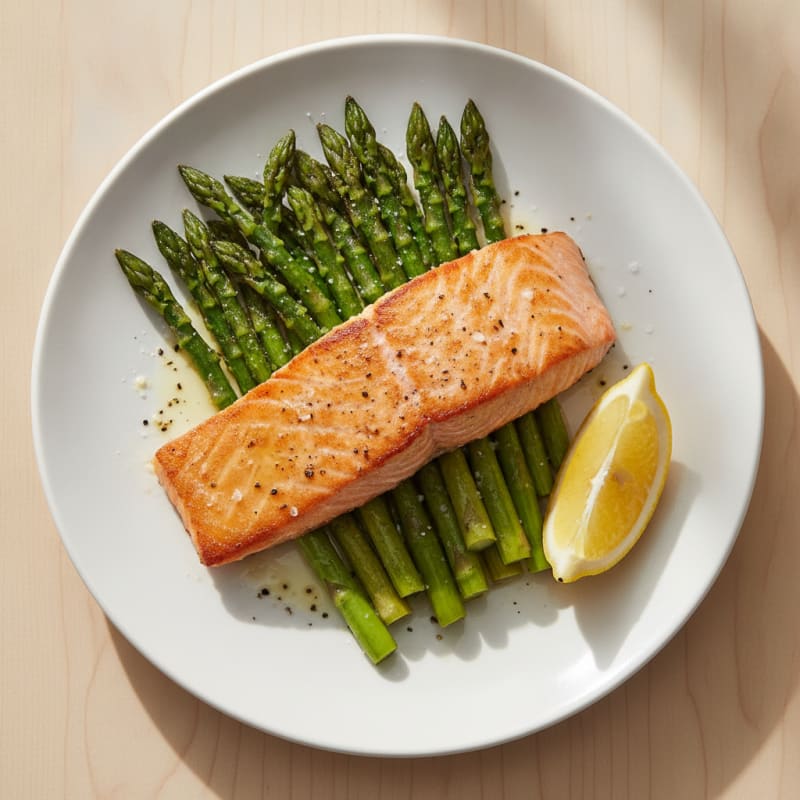 Pan-Seared Salmon with Roasted Asparagus