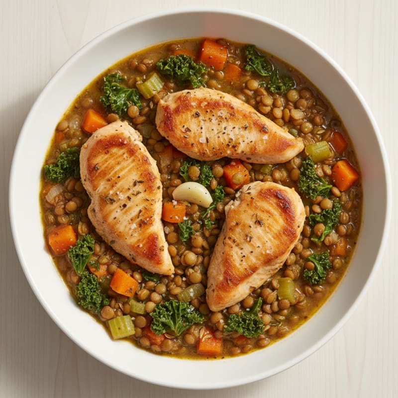 Hearty Lentil and Chicken Vegetable Stew