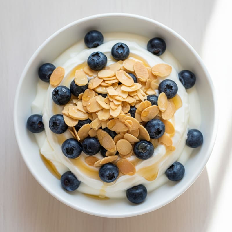 Creamy Greek Yogurt Parfait with Berries and Almonds