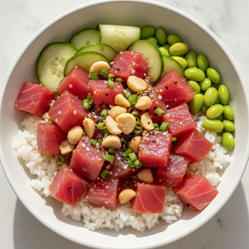 Ahi Tuna Poke Bowl with Macadamia Nuts