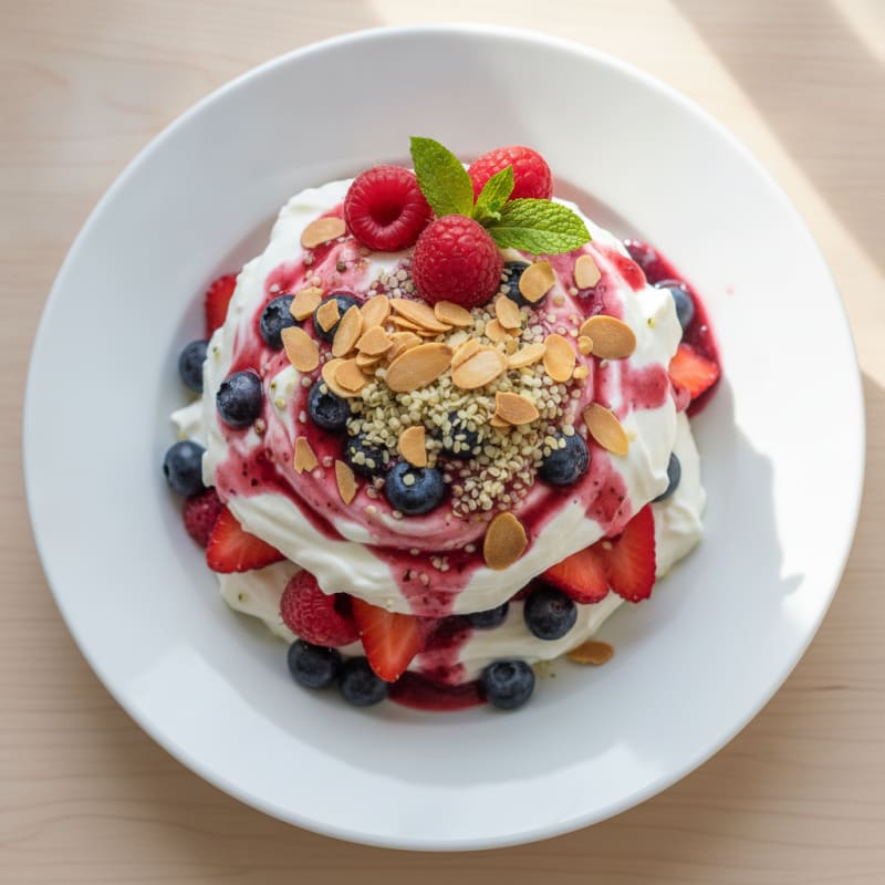 Greek Yogurt Protein Parfait with Mixed Berries