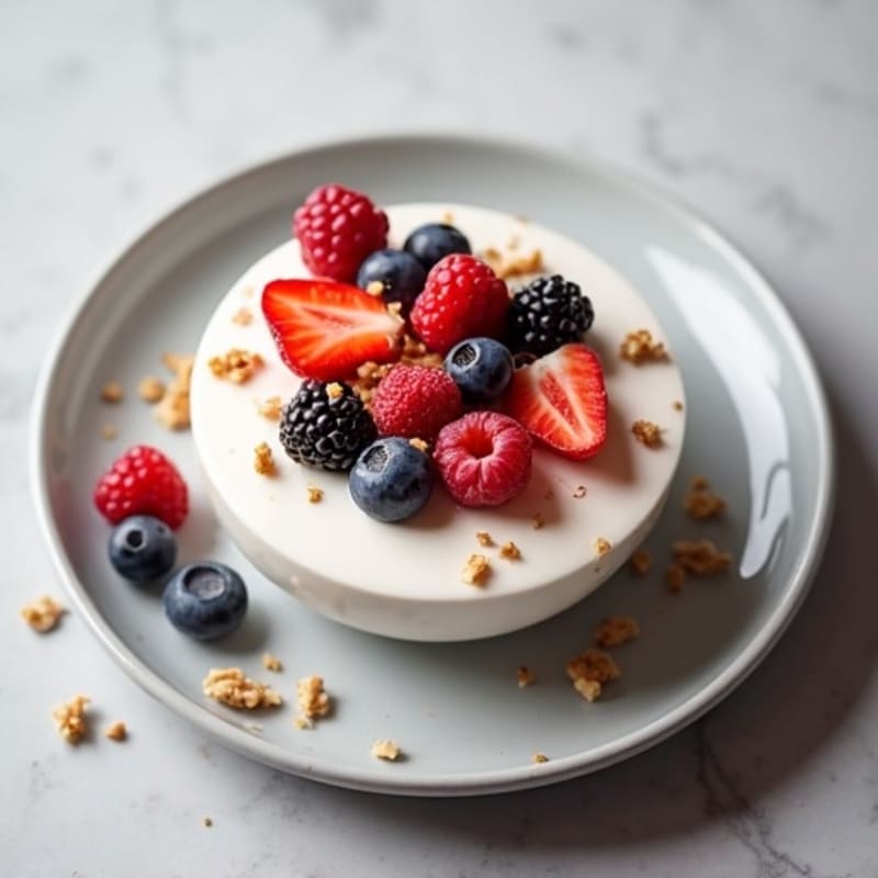 Silky Greek Yogurt Protein Mousse with Mixed Berries