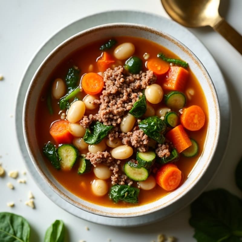 Hearty Ground Beef and Garden Vegetable Soup