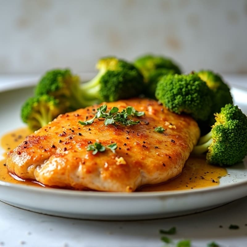 Crispy Baked Orange Glazed Chicken with Roasted Broccoli
