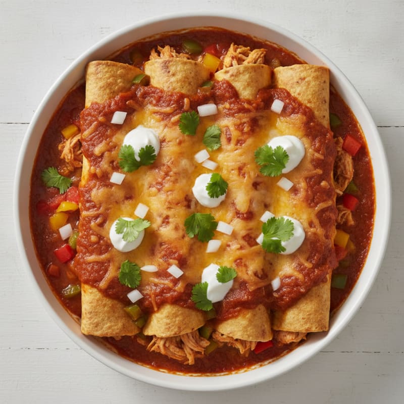 Chicken Enchiladas with Red Chili Sauce