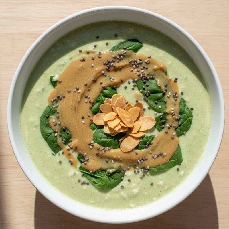 Silky Tofu Protein Smoothie with Chia and Spinach