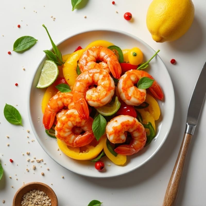 Spicy Mango Glazed Shrimp with Crisp Bell Peppers