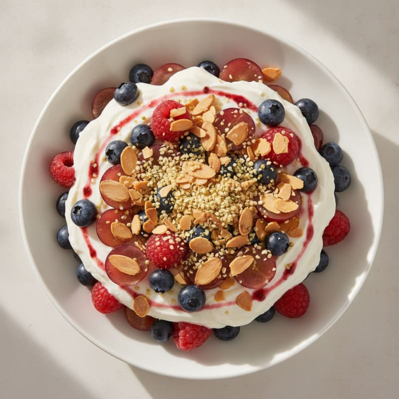 Greek Yogurt Protein Parfait with Mixed Berries