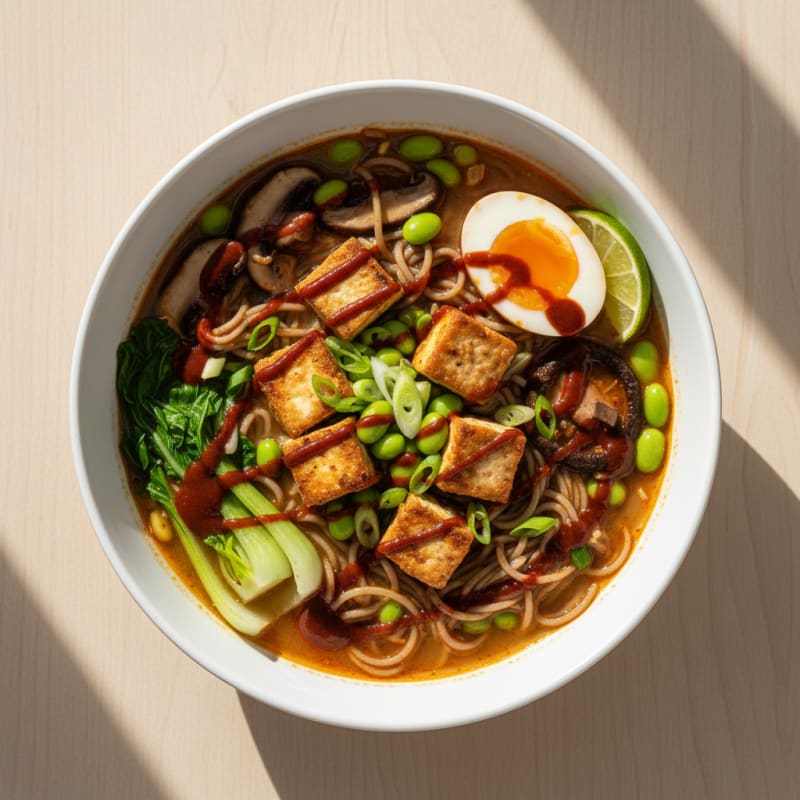 Zesty Spicy Vegetarian Ramen Bowl