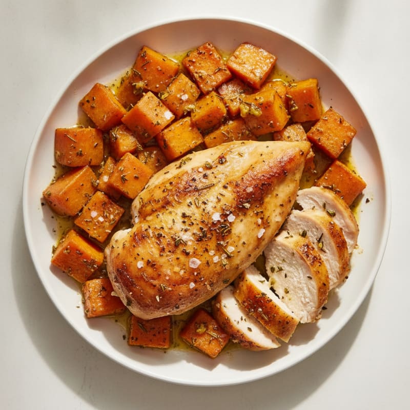 Garlic Herb Roasted Chicken with Root Vegetables