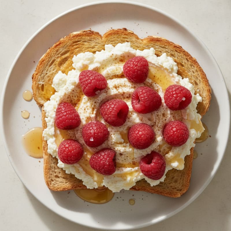 Honey-Drizzled Cottage Cheese with Raspberries