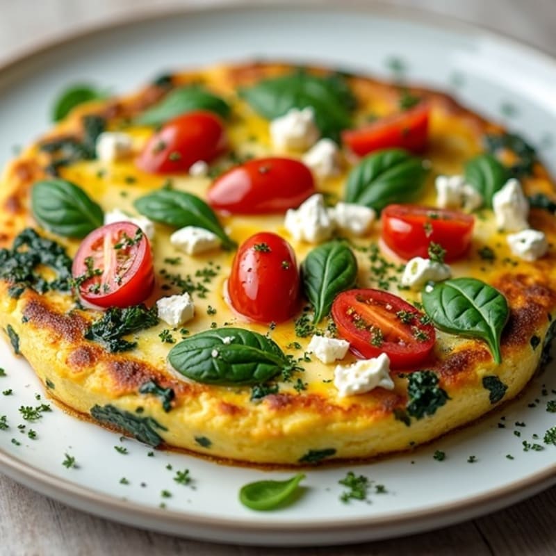 Fluffy Mediterranean Herb Frittata with Spinach and Feta
