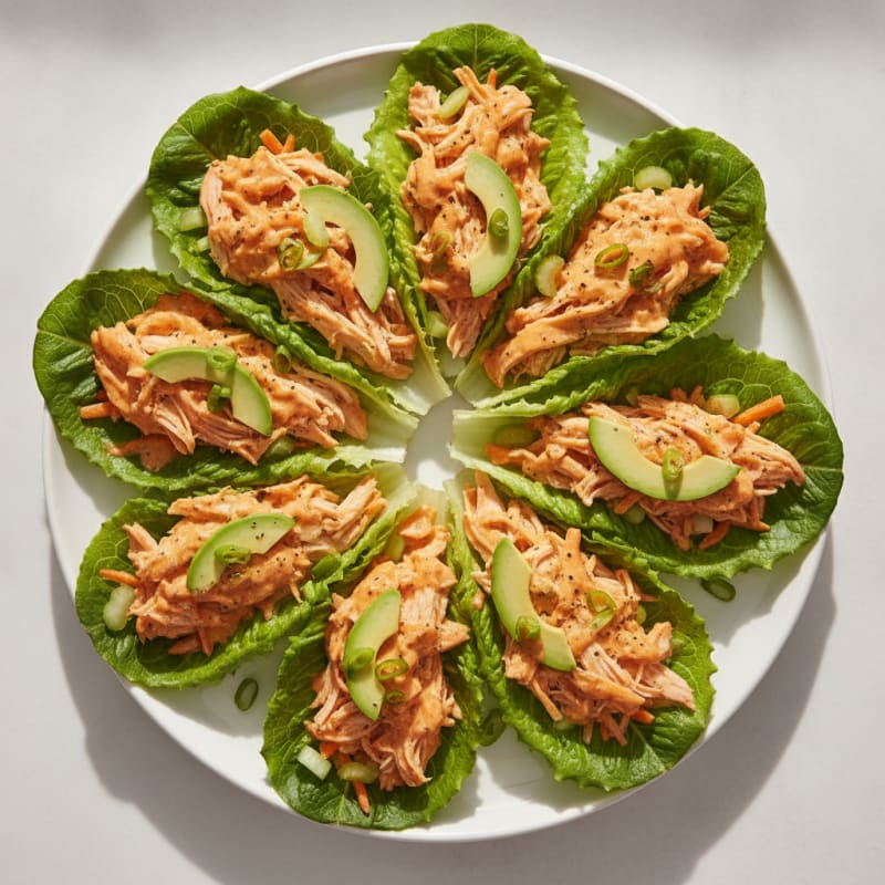 Buffalo Ranch Chicken Lettuce Wraps