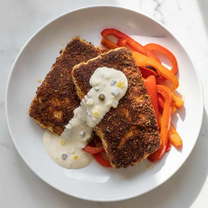 Blackened Catfish with Cajun Remoulade