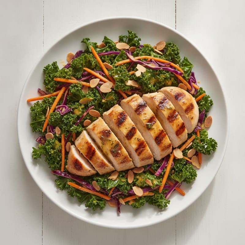 Grilled Chicken Breast with Crunchy Kale Slaw