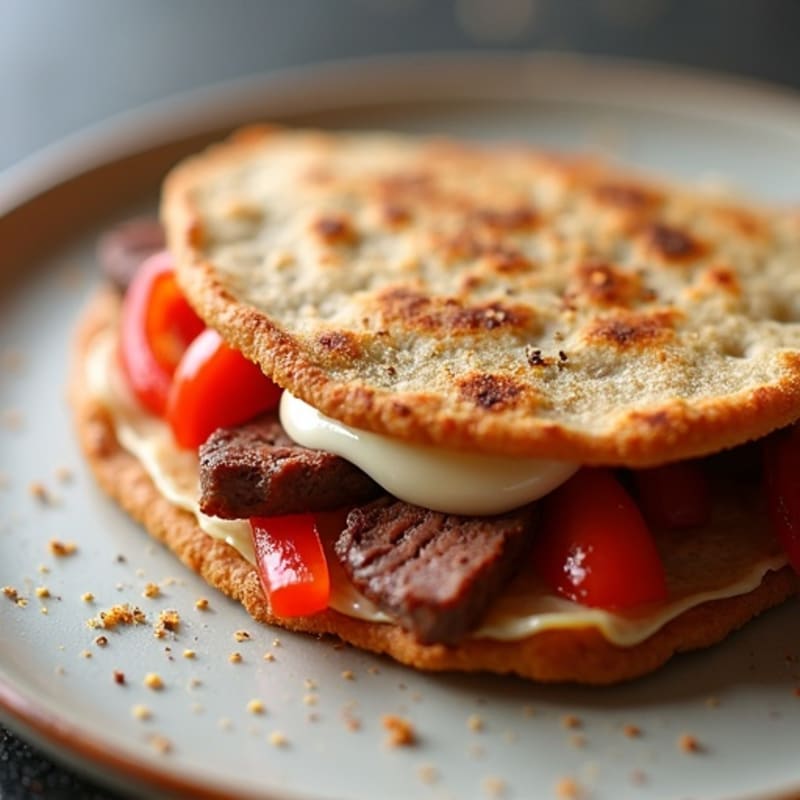 Crispy Whole Wheat Steak and Bell Pepper Quesadillas