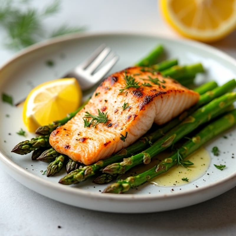 Lemon Herb Grilled Salmon with Roasted Asparagus