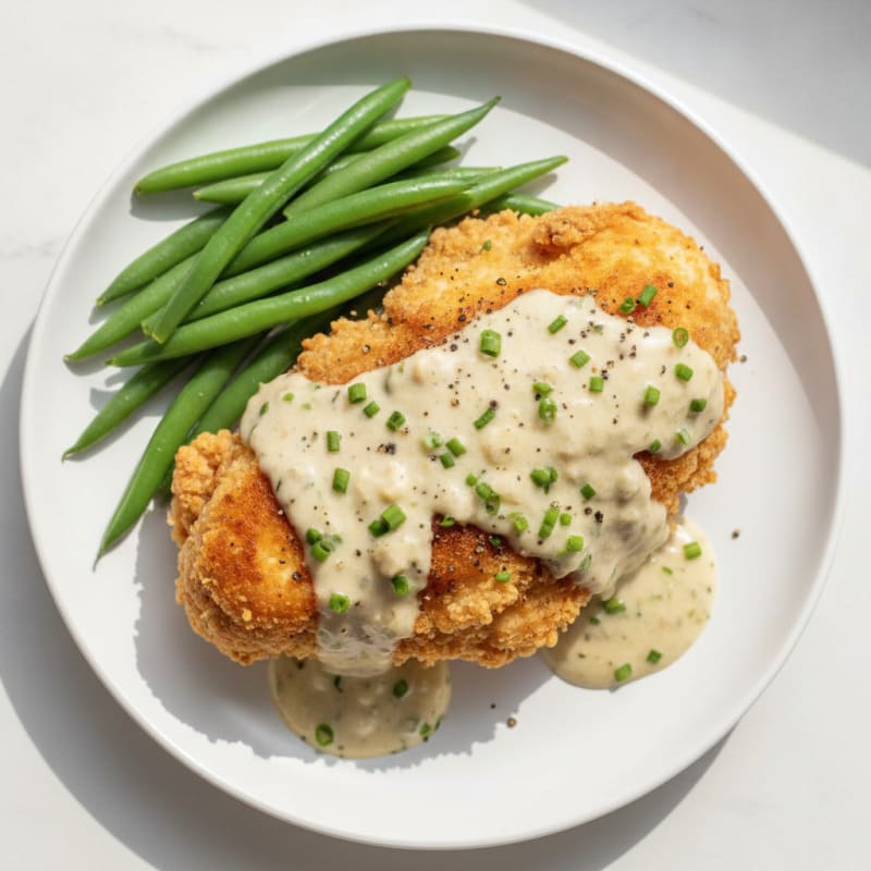 Crispy Buttermilk Fried Chicken with Creamy Gravy
