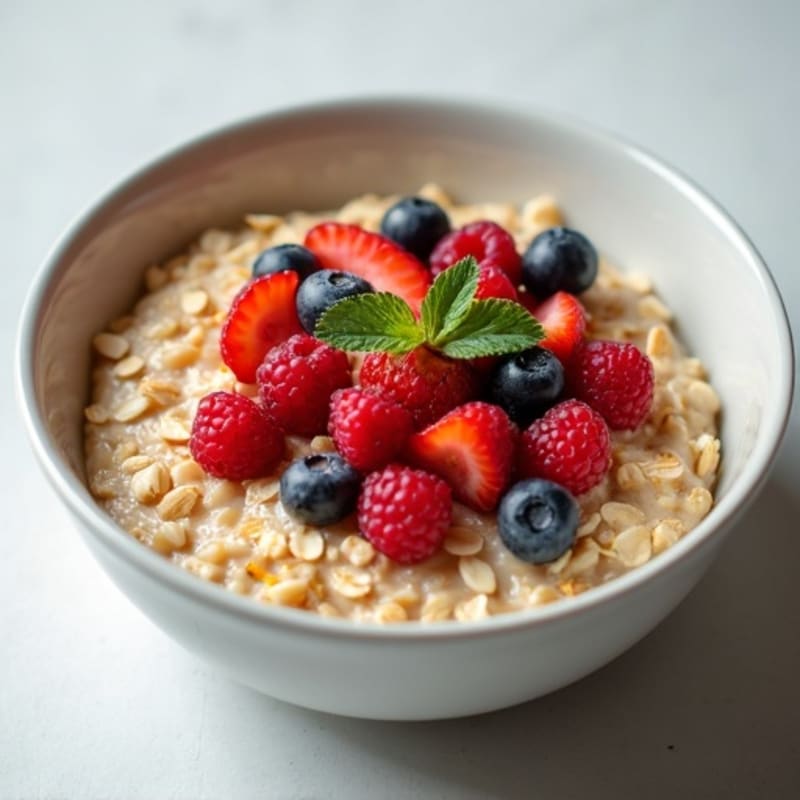 Creamy Protein Oatmeal with Berries and Nuts