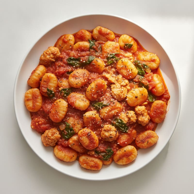 Ground Chicken Gnocchi with Tomato Sauce
