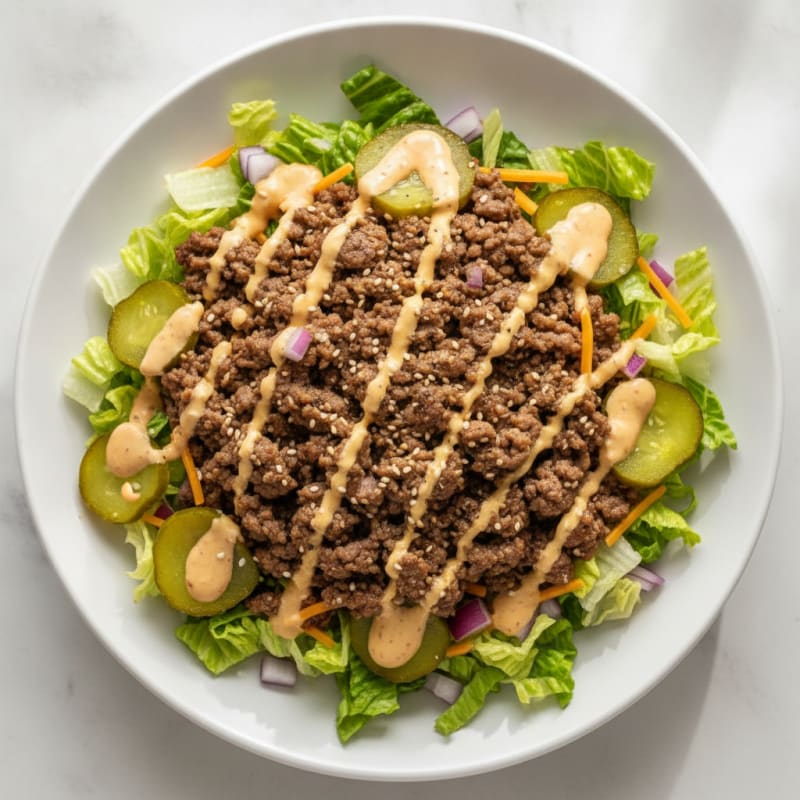 Ground Beef Big Mac Bowl